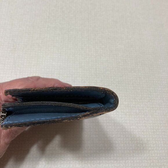 GUC Patricia Nash Blue Leather with Silver inlay Bifold Wallet - Picture 4 of 8